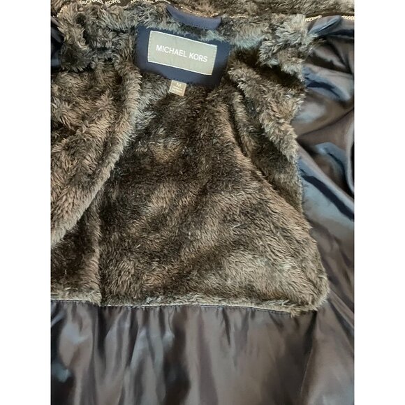Michael Kors Men's Midnight Blue Zip-Up Hoodie Jacket Coat M NWT fur lined - Picture 7 of 11